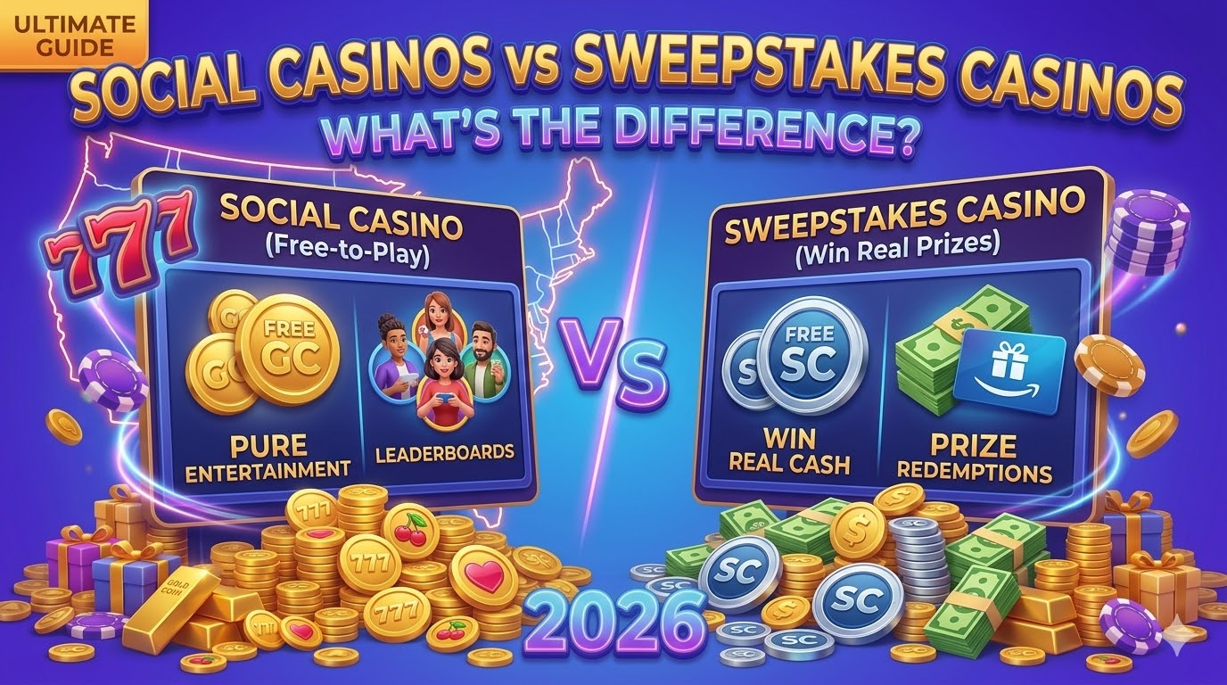 Social Casinos vs. Sweepstakes Casinos: What’s the Difference?